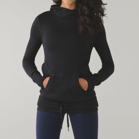 Lululemon Sweet Savasana Pullover Heathered Black Size 4 - Picture 1 of 5